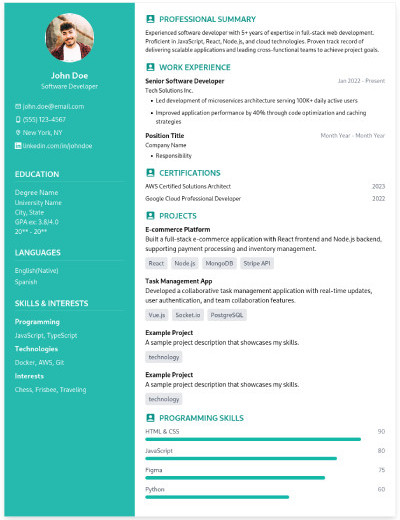 Impress CV Template